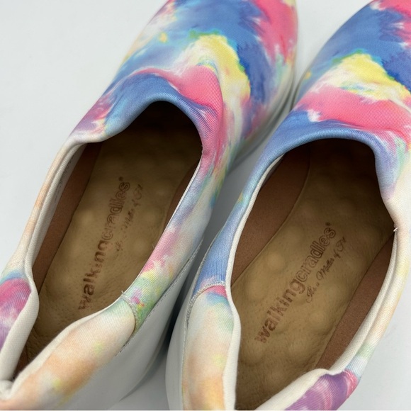 Walking Cradles White Dash Sneakers With Multi Color Tie Dye 10 Narrow - Picture 7 of 9